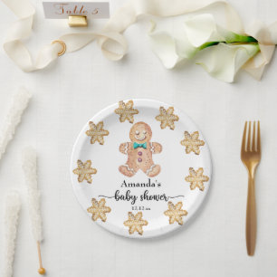 Christmas cookies baby shower paper plate