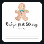 Christmas cookies - Baby's first library Square Sticker<br><div class="desc">Watercolors Christmas cookies theme baby shower. Christmas gingerbread cookies. Matching items available</div>