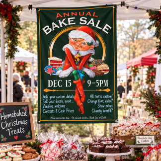 Christmas Cookies Bake Sale Food Market Event Banner