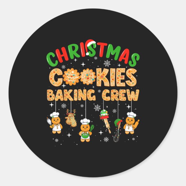 Christmas Cookies Baking Crew Funny Cookie Family  Classic Round Sticker (Front)