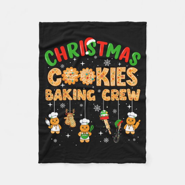 Christmas Cookies Baking Crew Funny Cookie Family  Fleece Blanket (Front)