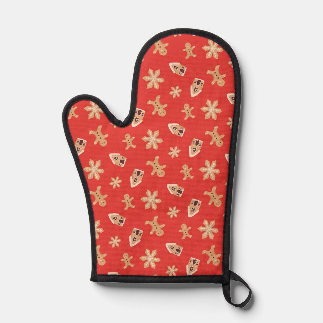 Christmas Cookies Baking Holiday Cute Festive Oven Mitt (Front)