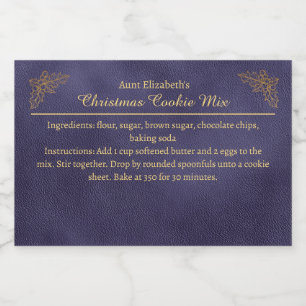 Christmas Cookies Baking Mix Personalised Blue Food Label
