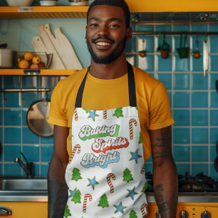Christmas Cookies Baking Spirits Bright Apron