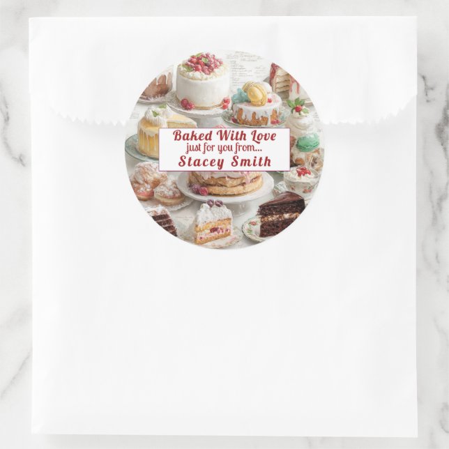 Christmas Cookies Cakes Pies Treats Classic Round Sticker (Bag)