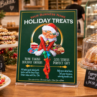 Christmas Cookies Catering Bakery Promotional Pedestal Sign