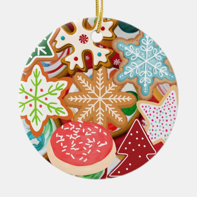 Christmas Cookies Ceramic Ornament (Front)