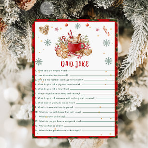 Christmas Cookies Dad Joke Baby Shower Game Card