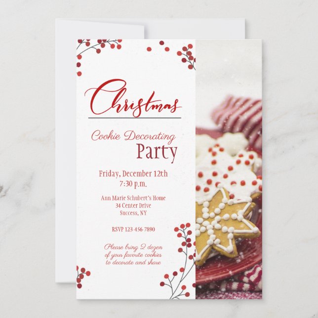 Christmas Cookies Decorating Party Invitation (Front)