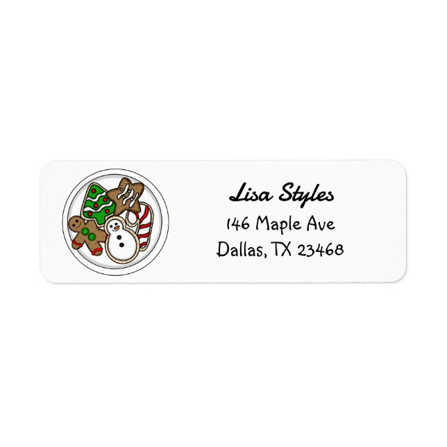 Christmas Cookies Festive Holiday Label Return Address Label (Front)