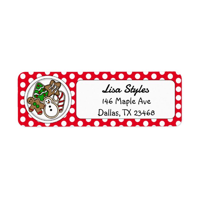 Christmas Cookies Festive Holiday Return Address Label (Front)