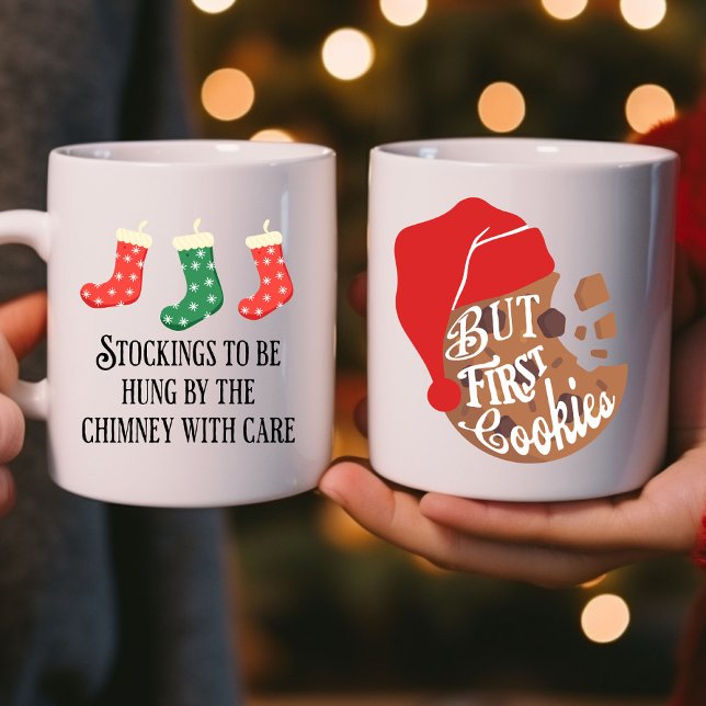 Christmas Cookies First Twas the Night Before Coffee Mug (Christmas cookie mug with the twas the night before christmas poem twist)