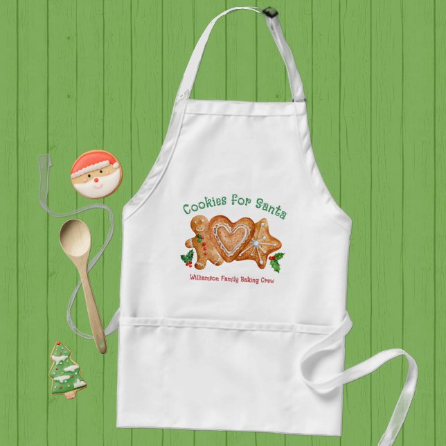 Christmas Cookies for Santa Green Classic Round St Standard Apron (Creator Uploaded)
