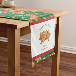Christmas Cookies for Santa Green  Short Table Runner