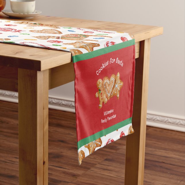 Christmas Cookies for Santa White Short Table Runner (In Situ)