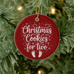 Christmas Cookies For Two Maternity Pregnancy Xmas Ceramic Ornament