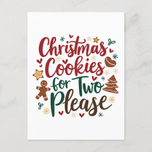 Christmas Cookies For Two Please Pregnancy  Xmas   Announcement Postcard