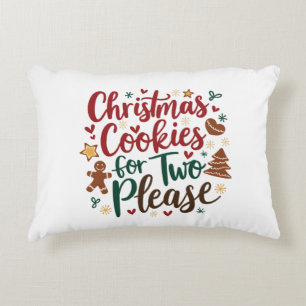 Christmas Cookies For Two Please Pregnancy Xmas Decorative Cushion