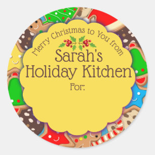Christmas cookies gingerbread from the kitchen of classic round sticker