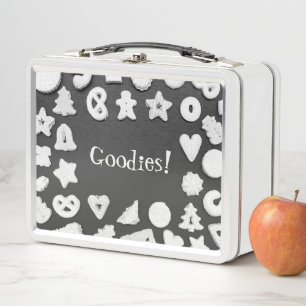 Christmas Cookies Goodie Cute Metal Lunch Box