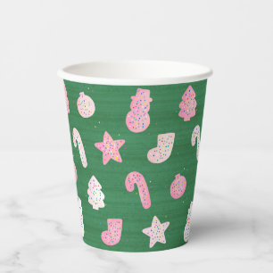 Christmas Cookies Green Paper Cups