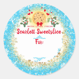 Christmas cookies holiday baking bakery to from classic round sticker