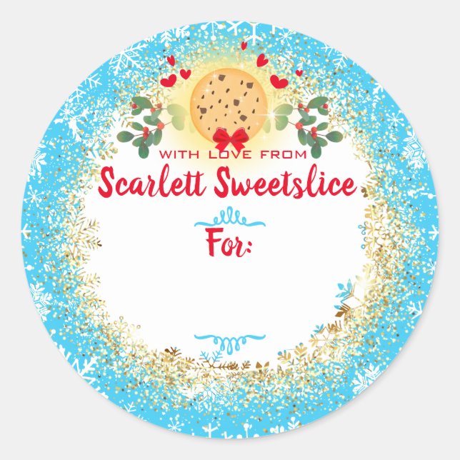 Christmas cookies holiday baking bakery to from classic round sticker (Front)