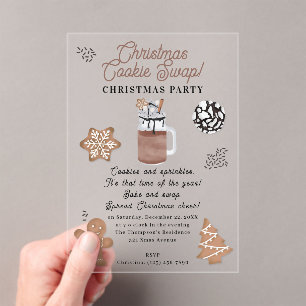Christmas Cookies Holiday Baking Cookie Swap Acrylic Invitations
