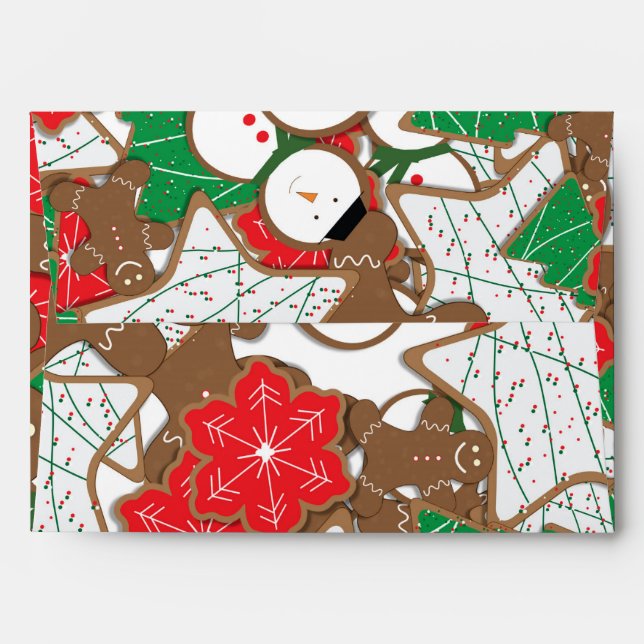 Christmas Cookies Holiday Greeting Card Envelope (Back (Top Flap))