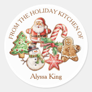 Christmas Cookies Holiday Kitchen Baked Goods Classic Round Sticker