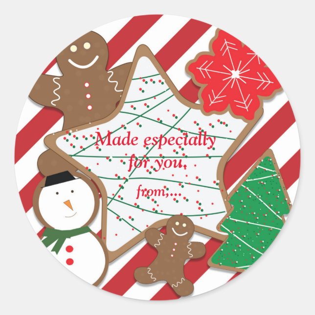 Christmas Cookies Holiday Party Exchange Sticker (Front)