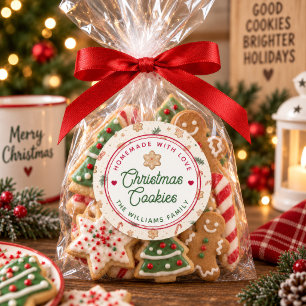 Christmas Cookies Homemade With Love Name Classic Round Sticker