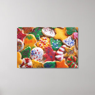 Christmas Cookies I Colourful Holiday Baking Canvas Print