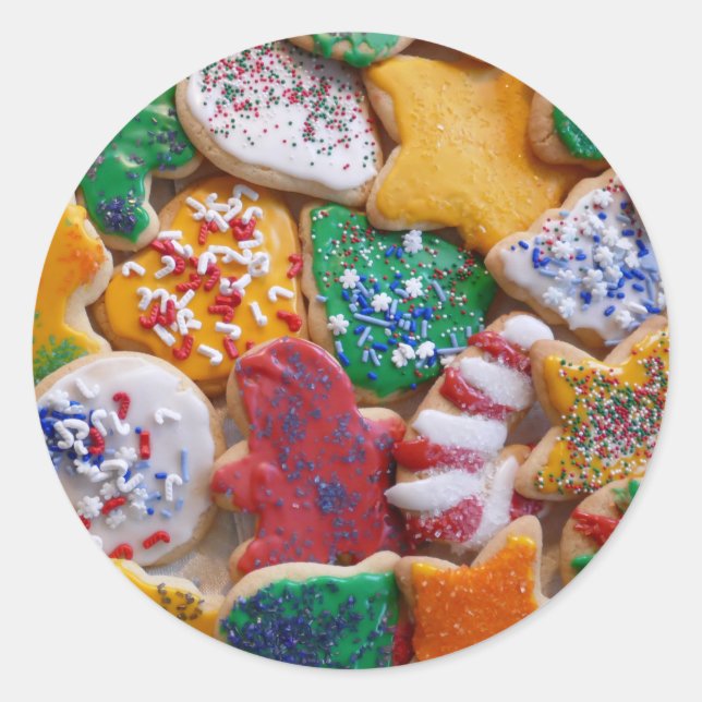 Christmas Cookies I Colourful Holiday Baking Classic Round Sticker (Front)