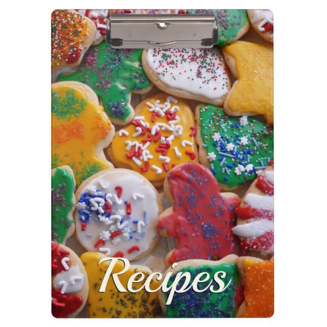 Christmas Cookies I Colourful Holiday Baking Clipboard (Front)