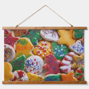 Christmas Cookies I Colourful Holiday Baking Hanging Tapestry
