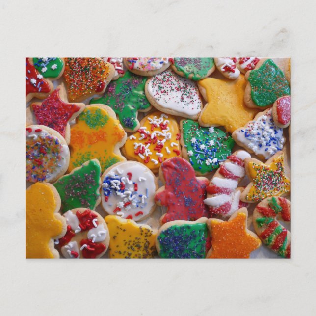 Christmas Cookies I Colourful Holiday Baking Postcard (Front)