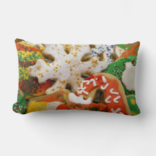 Christmas Cookies II Colourful Holiday Baking Lumbar Cushion