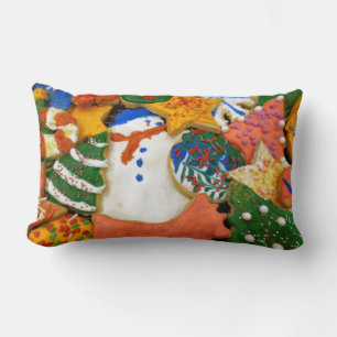 Christmas Cookies III Colourful Holiday Baking Lumbar Cushion