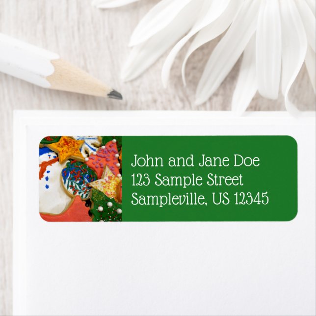 Christmas Cookies III Colourful Holiday Baking Return Address Label (Insitu)