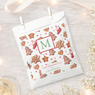 Christmas Cookies Merry Christmas Monogram Favour Bag
