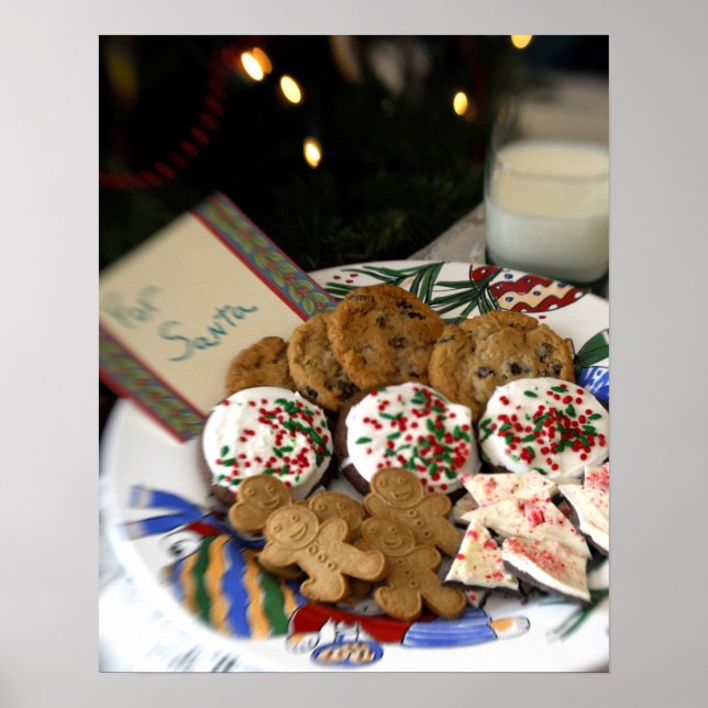 Christmas Cookies & Milk for Santa Poster (Front)