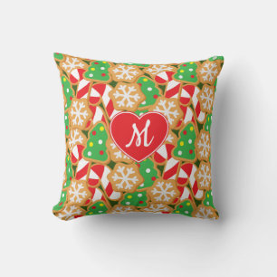 Christmas Cookies Monogram Cushion