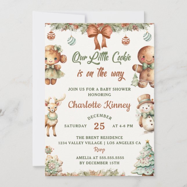  Christmas Cookies Party Baby Shower Invitation (Front)