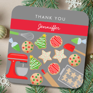 CHRISTMAS COOKIES PARTY SQUARE STICKER