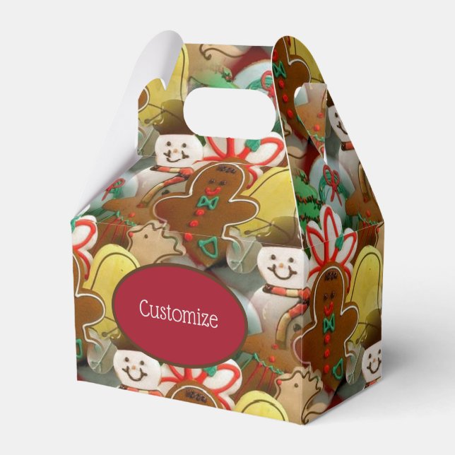 Christmas Cookies Pattern Favour Box (Front Side)