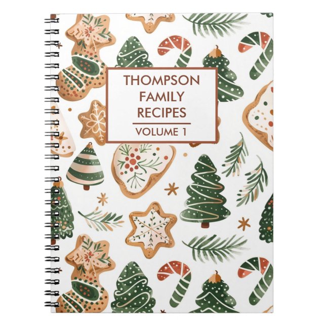 Christmas Cookies Personalised Recipe Notebook (Front)