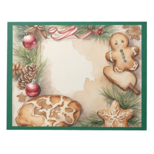 Christmas Cookies Platter Notepad 