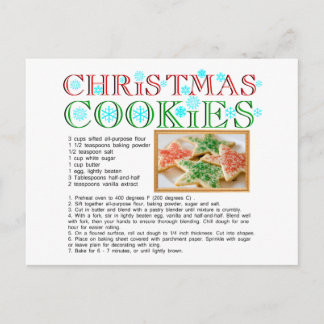 Christmas Cookies Recipe Postcard