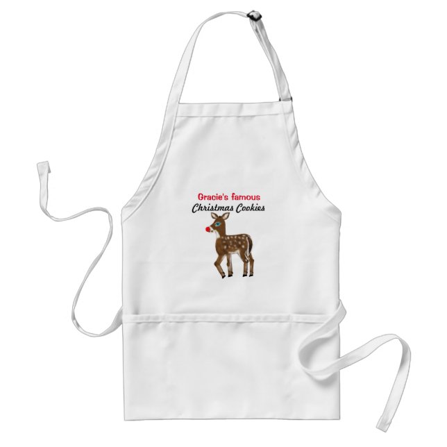 Christmas Cookies Reindeer Personalised Apron (Front)